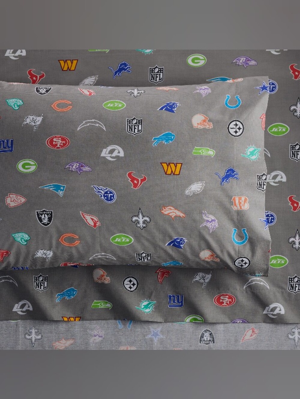 Pottery Barn Teen NFL Bright Logo Sheet Set 100% Cotton Size Full NWT